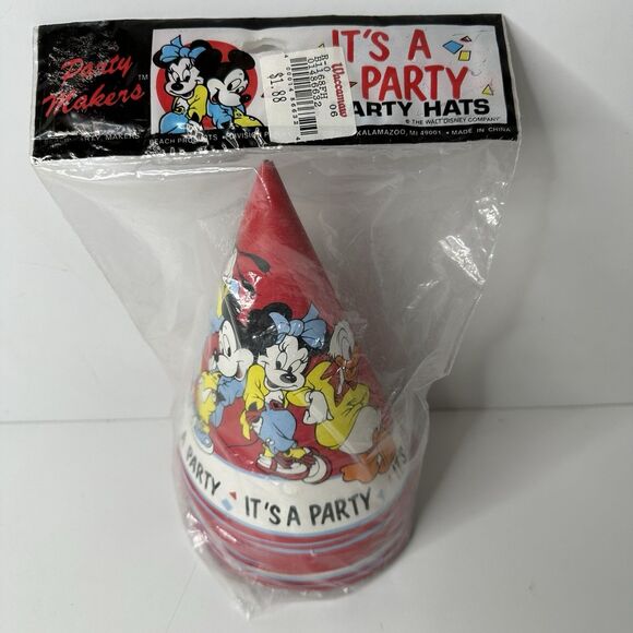 9 Vintage Disney Party Hats Mickey Minnie Goofy Junk Journal Photo Booth Prop - Picture 3 of 15